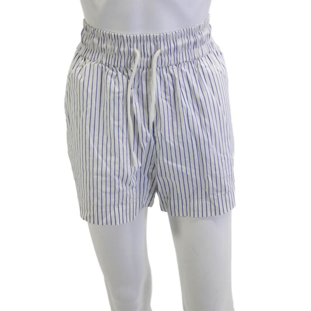 Frame Unisex Striped Beach Drawstring Shorts White Cotton Blend Size L
